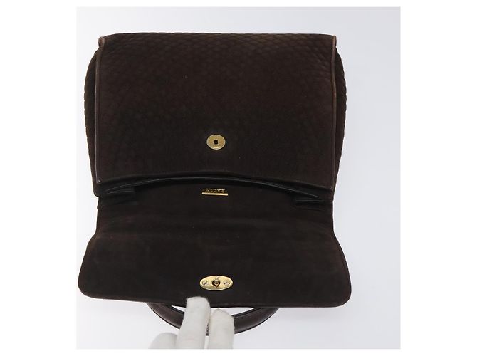 BALLY Borsa a Mano Camoscio Marrone Oro Auth BA3925 D'oro - vista 15