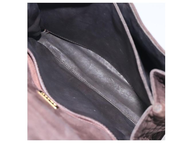 BALLY Borsa a Mano Camoscio Marrone Oro Auth BA3925 D'oro - vista 17