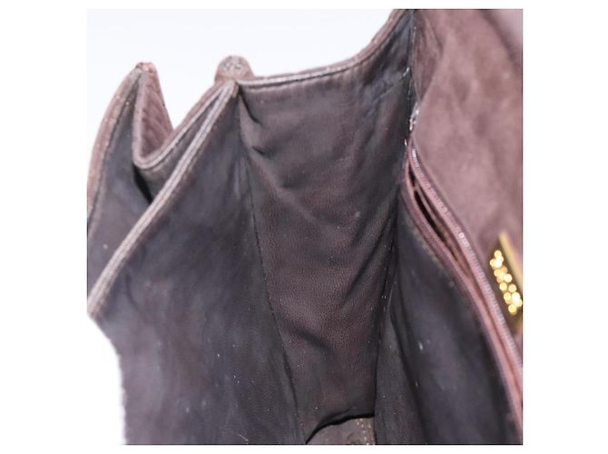BALLY Borsa a Mano Camoscio Marrone Oro Auth BA3925 D'oro - vista 19