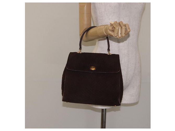 BALLY Borsa a Mano Camoscio Marrone Oro Auth BA3925 D'oro - vista 23