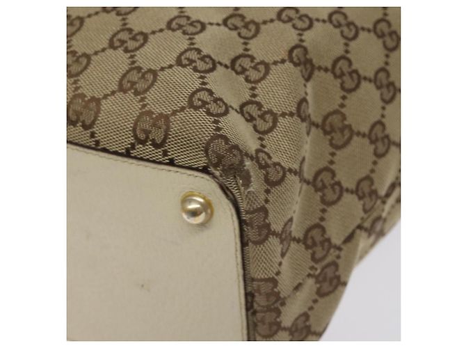 Borsa tote in tela GG Gucci Beige Oro 120836 Auth BA3640 - vista 10