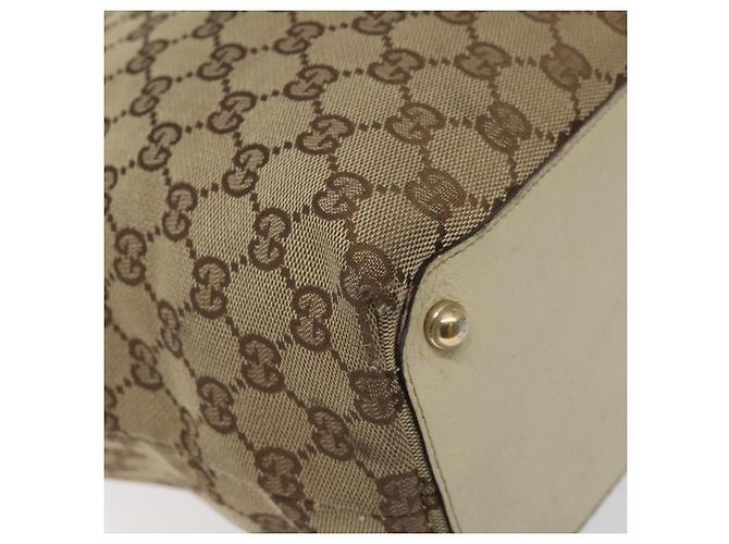 Borsa tote in tela GG Gucci Beige Oro 120836 Auth BA3640 - vista 11