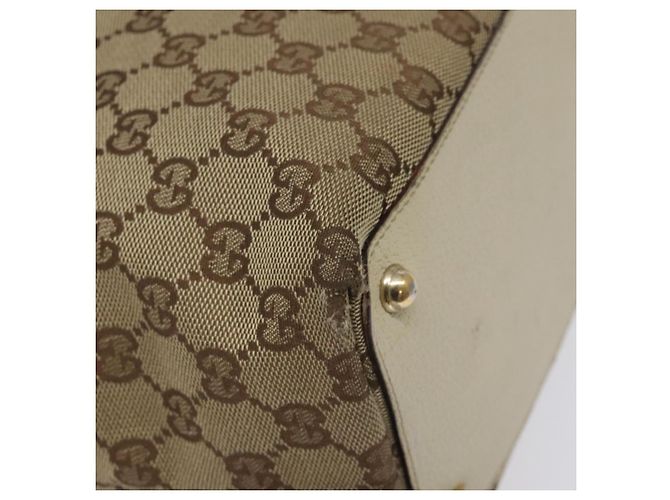 Borsa tote in tela GG Gucci Beige Oro 120836 Auth BA3640 - vista 13