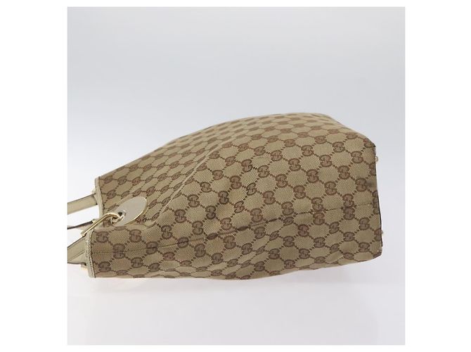 Borsa tote in tela GG Gucci Beige Oro 120836 Auth BA3640 - vista 5
