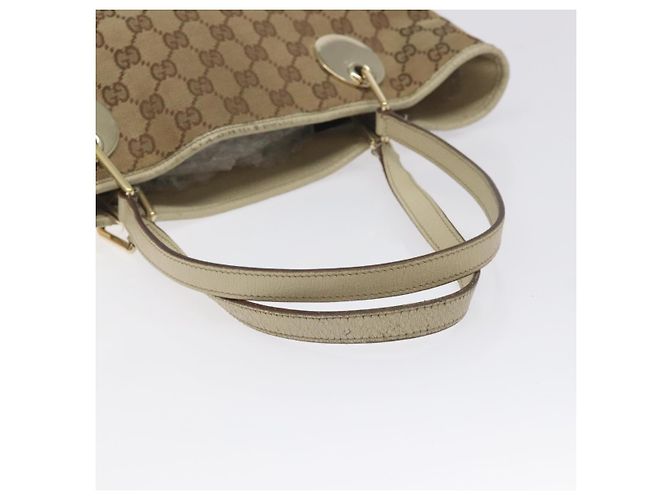 Borsa tote in tela GG Gucci Beige Oro 120836 Auth BA3640 - vista 7