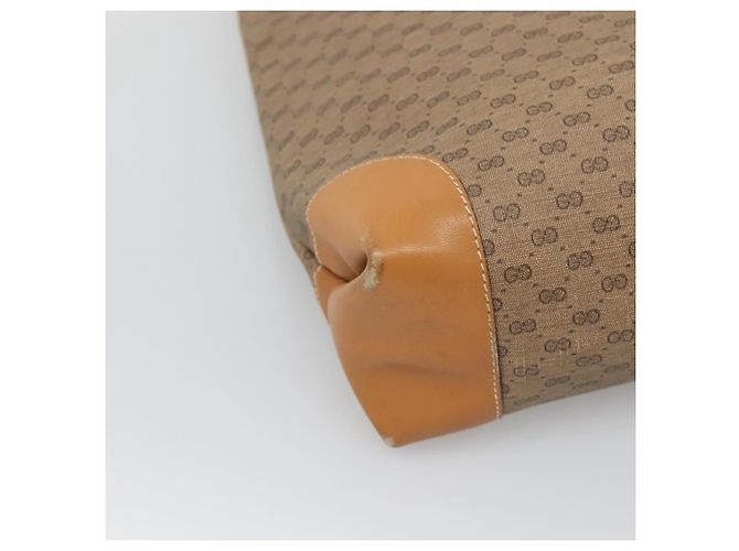 GUCCI Borsa Sherry Line Micro GG Supreme Web PVC Beige Oro Auth ep9489 D'oro - vista 11