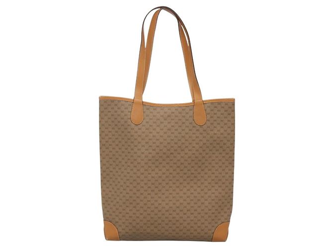 GUCCI Borsa Sherry Line Micro GG Supreme Web PVC Beige Oro Auth ep9489 D'oro - vista 3