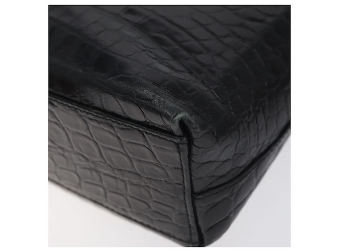 Borsa a spalla Salvatore Ferragamo in pelle nera e oro Auth 127848 Nero D'oro - vista 12
