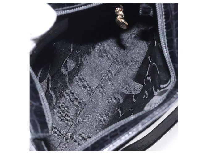 Borsa a spalla Salvatore Ferragamo in pelle nera e oro Auth 127848 Nero D'oro - vista 17