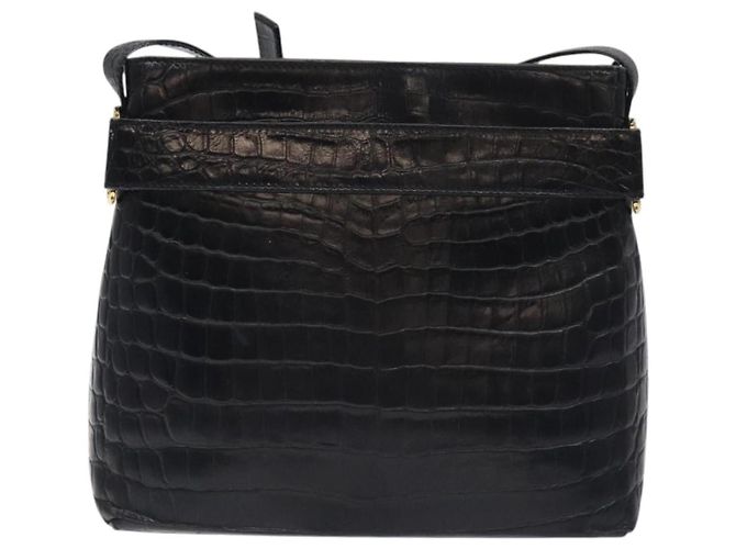 Borsa a spalla Salvatore Ferragamo in pelle nera e oro Auth 127848 Nero D'oro - vista 2