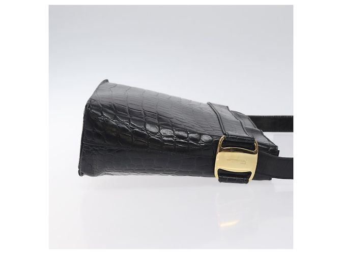 Borsa a spalla Salvatore Ferragamo in pelle nera e oro Auth 127848 Nero D'oro - vista 4