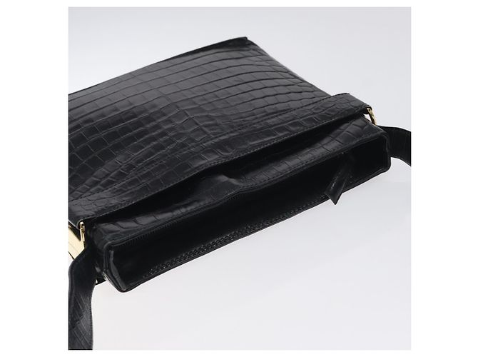 Borsa a spalla Salvatore Ferragamo in pelle nera e oro Auth 127848 Nero D'oro - vista 6