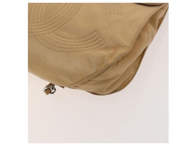 CHANEL COCO Mark Rucksack aus Lammleder in Beige mit silbernem CC Auth BA2935 - Ansicht 10