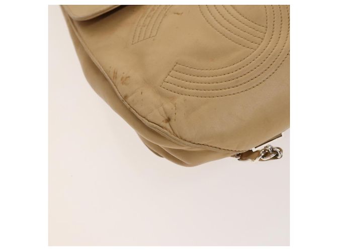 CHANEL COCO Mark Rucksack aus Lammleder in Beige mit silbernem CC Auth BA2935 - Ansicht 11