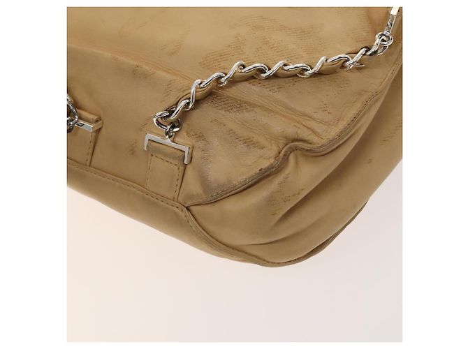CHANEL COCO Mark Rucksack aus Lammleder in Beige mit silbernem CC Auth BA2935 - Ansicht 12