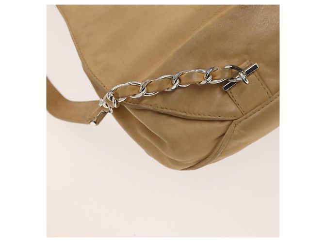 CHANEL COCO Mark Rucksack aus Lammleder in Beige mit silbernem CC Auth BA2935 - Ansicht 13