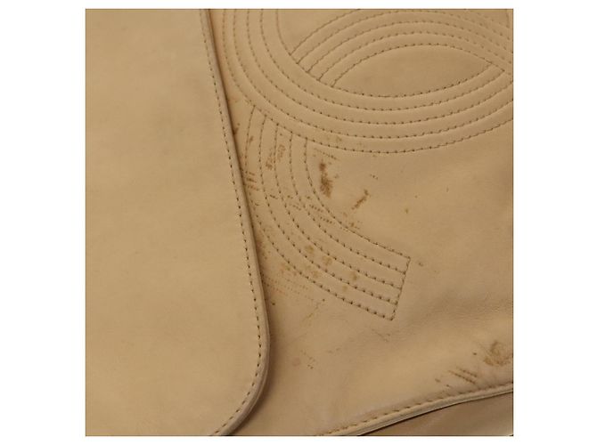 CHANEL COCO Mark Rucksack aus Lammleder in Beige mit silbernem CC Auth BA2935 - Ansicht 14