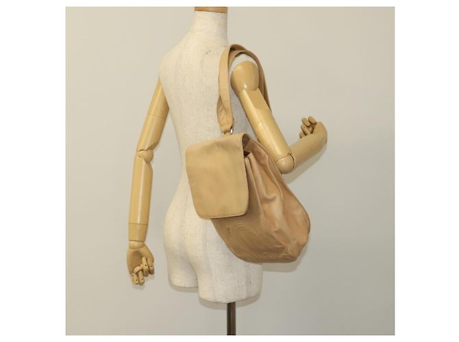 CHANEL COCO Mark Rucksack aus Lammleder in Beige mit silbernem CC Auth BA2935 - Ansicht 23