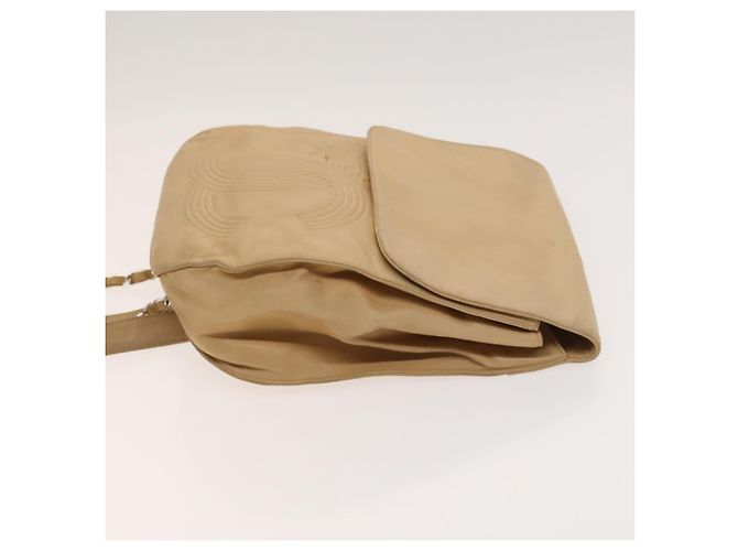 CHANEL COCO Mark Rucksack aus Lammleder in Beige mit silbernem CC Auth BA2935 - Ansicht 4