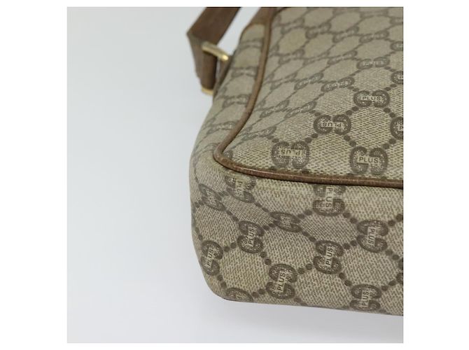 Borsa a spalla GUCCI GG Plus Supreme PVC Beige Oro Auth bs27646 D'oro - vista 10