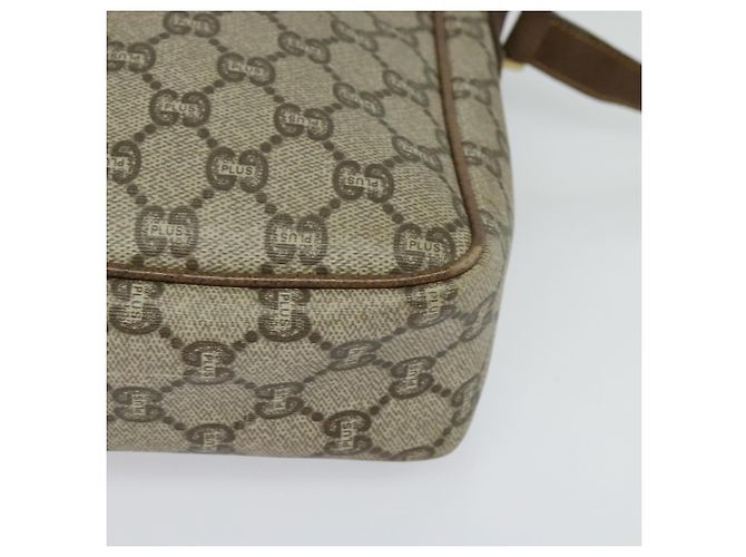 Borsa a spalla GUCCI GG Plus Supreme PVC Beige Oro Auth bs27646 D'oro - vista 11