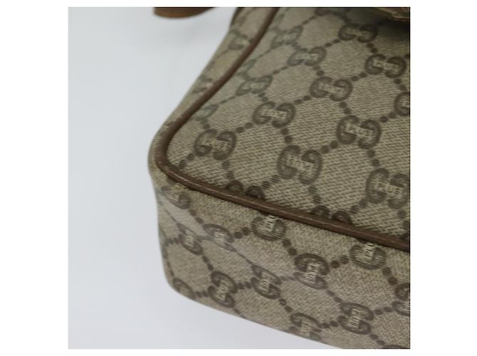 Borsa a spalla GUCCI GG Plus Supreme PVC Beige Oro Auth bs27646 D'oro - vista 12