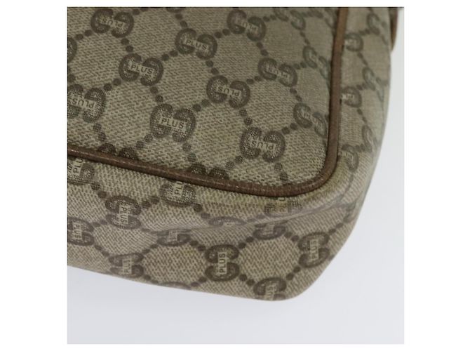 Borsa a spalla GUCCI GG Plus Supreme PVC Beige Oro Auth bs27646 D'oro - vista 13