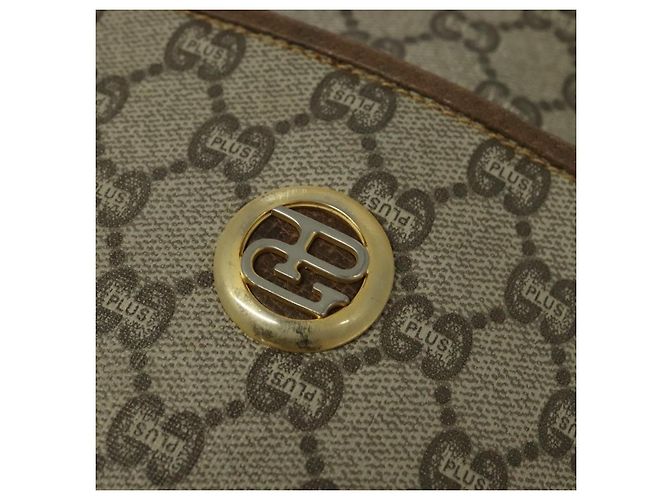 Borsa a spalla GUCCI GG Plus Supreme PVC Beige Oro Auth bs27646 D'oro - vista 14