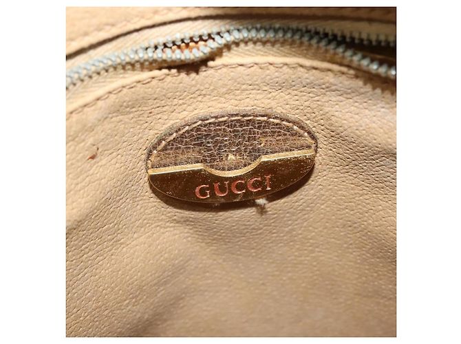 Borsa a spalla GUCCI GG Plus Supreme PVC Beige Oro Auth bs27646 D'oro - vista 15