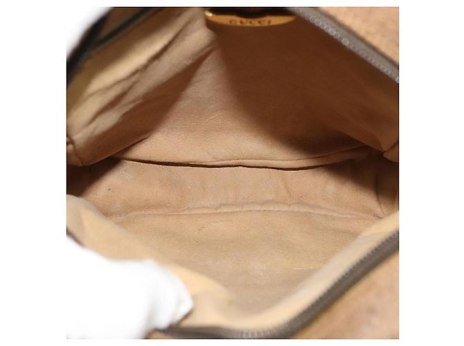Borsa a spalla GUCCI GG Plus Supreme PVC Beige Oro Auth bs27646 D'oro - vista 16