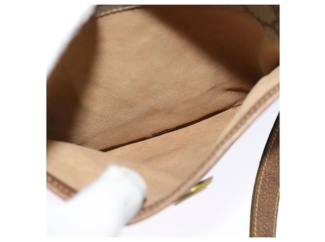 Borsa a spalla GUCCI GG Plus Supreme PVC Beige Oro Auth bs27646 D'oro - vista 20