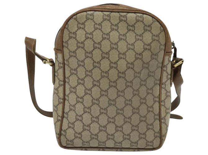 Borsa a spalla GUCCI GG Plus Supreme PVC Beige Oro Auth bs27646 D'oro - vista 3
