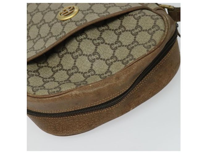 Borsa a spalla GUCCI GG Plus Supreme PVC Beige Oro Auth bs27646 D'oro - vista 6