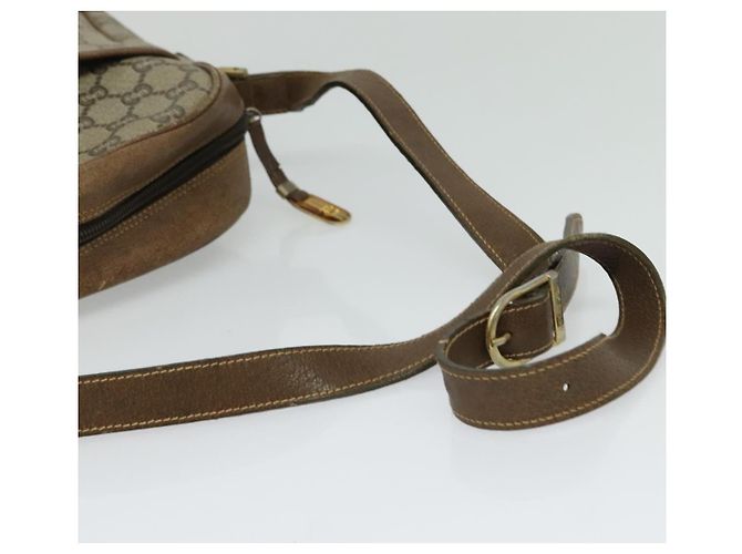 Borsa a spalla GUCCI GG Plus Supreme PVC Beige Oro Auth bs27646 D'oro - vista 7