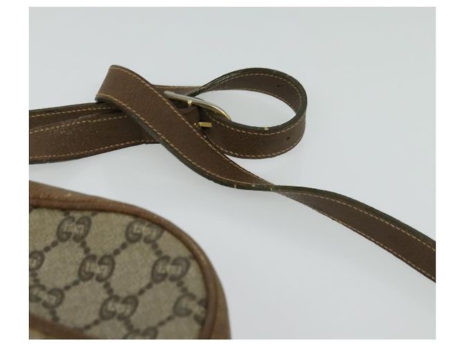 Borsa a spalla GUCCI GG Plus Supreme PVC Beige Oro Auth bs27646 D'oro - vista 8