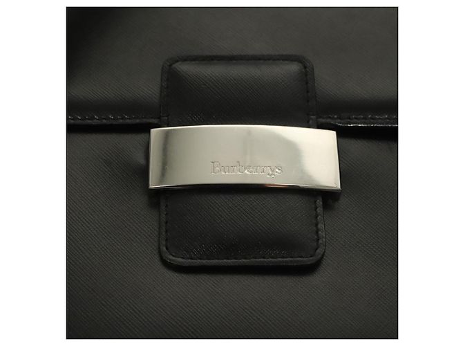 Autre Marque Borsa a mano Burberry in pelle nera argento autentica ep9512 Nero - vista 14