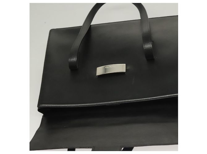 Autre Marque Borsa a mano Burberry in pelle nera argento autentica ep9512 Nero - vista 15