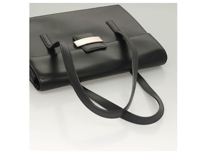 Autre Marque Borsa a mano Burberry in pelle nera argento autentica ep9512 Nero - vista 6