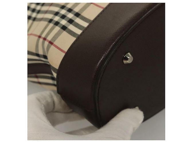 Burberry Nova Check Tote Bag aus Canvas Beige Silber Authentisch BA3977 - Ansicht 10