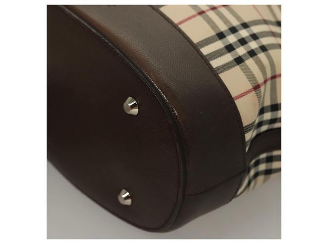 Burberry Nova Check Tote Bag aus Canvas Beige Silber Authentisch BA3977 - Ansicht 11