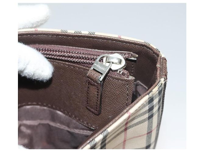 Burberry Nova Check Tote Bag aus Canvas Beige Silber Authentisch BA3977 - Ansicht 17