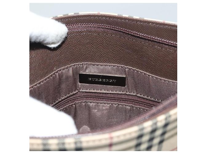 Burberry Nova Check Tote Bag aus Canvas Beige Silber Authentisch BA3977 - Ansicht 18