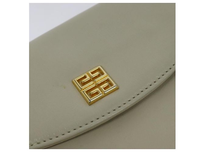 GIVENCHY Schultertasche aus Leder in Weiß und Gold Auth BA3655 Golden - Ansicht 14