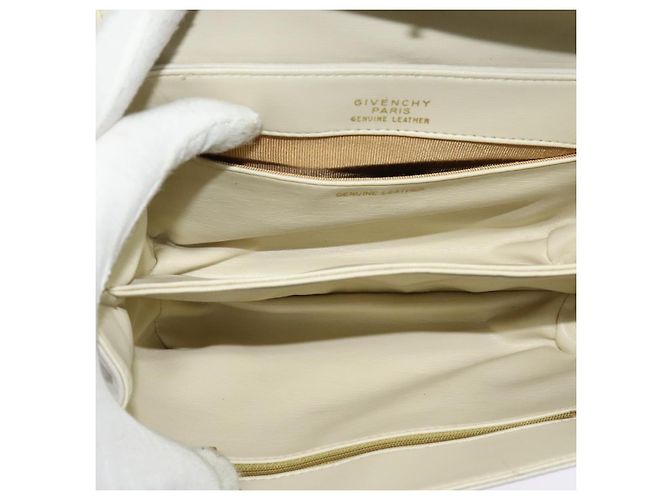 GIVENCHY Schultertasche aus Leder in Weiß und Gold Auth BA3655 Golden - Ansicht 18