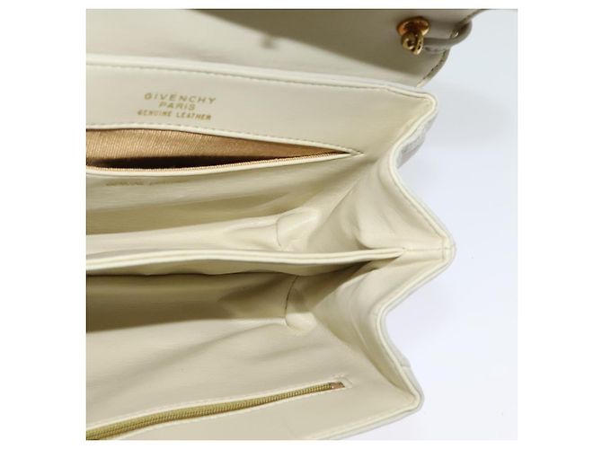 GIVENCHY Schultertasche aus Leder in Weiß und Gold Auth BA3655 Golden - Ansicht 19