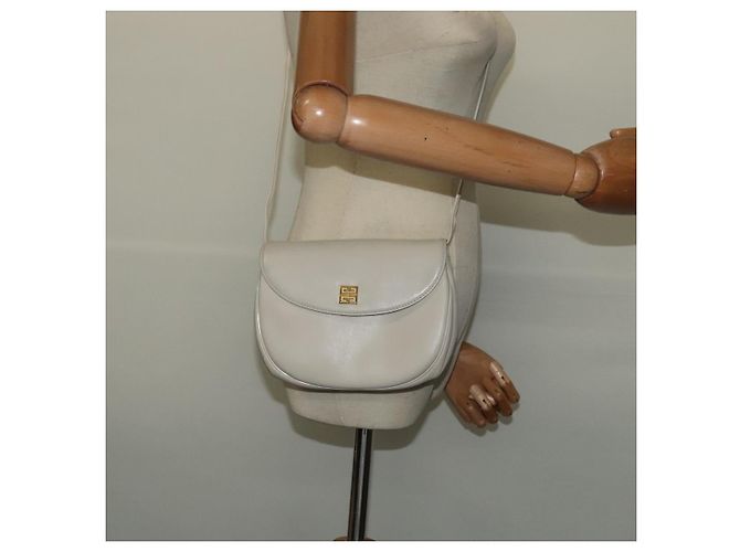 GIVENCHY Schultertasche aus Leder in Weiß und Gold Auth BA3655 Golden - Ansicht 22