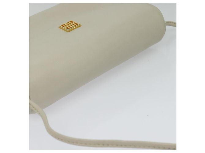 GIVENCHY Schultertasche aus Leder in Weiß und Gold Auth BA3655 Golden - Ansicht 6