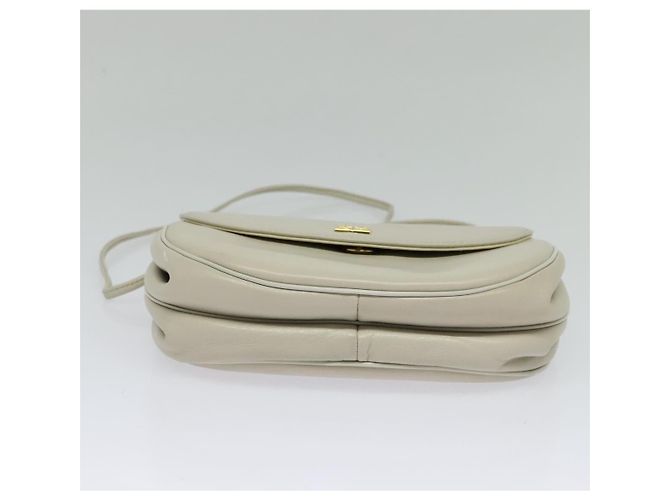 GIVENCHY Schultertasche aus Leder in Weiß und Gold Auth BA3655 Golden - Ansicht 9