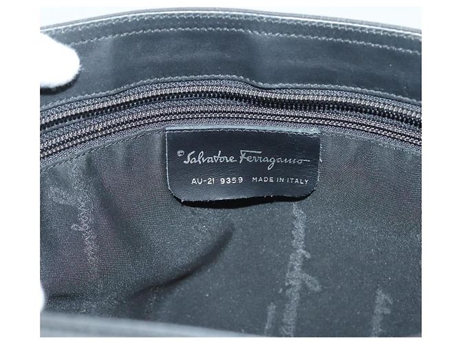 Borsa a spalla Salvatore Ferragamo in nylon nero argento autentica bs27182 - vista 15