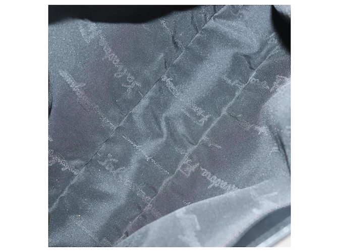 Borsa a spalla Salvatore Ferragamo in nylon nero argento autentica bs27182 - vista 16